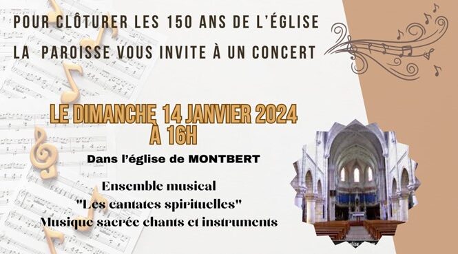Concert Eglise Montbet 14 janvier 2024